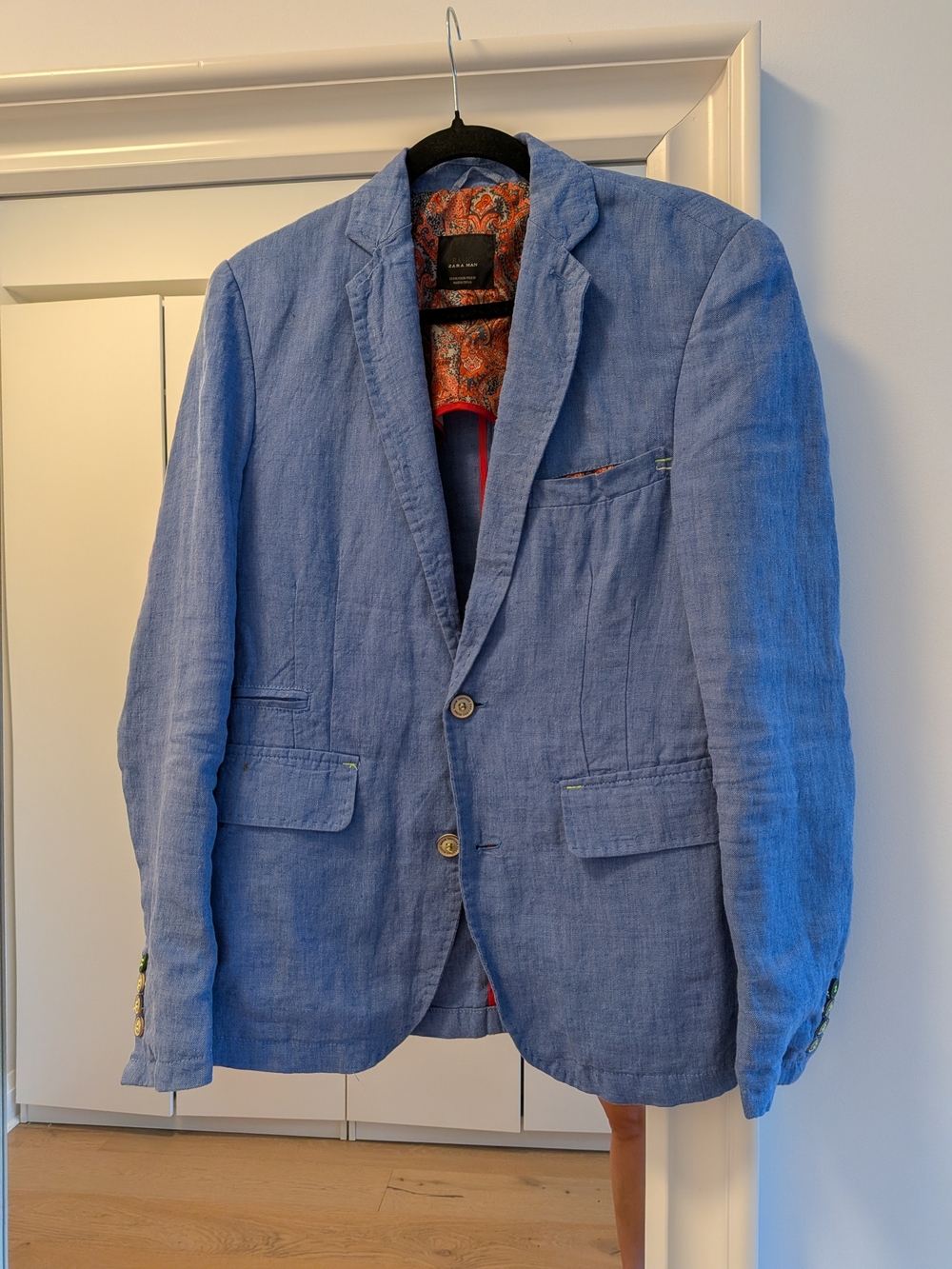 Men's Light Blue Linen Blazer US36